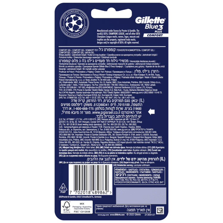 Gillette Blue 3 Plus Comfort Ξυραφάκια Μιας Χρήσης 6τεμ