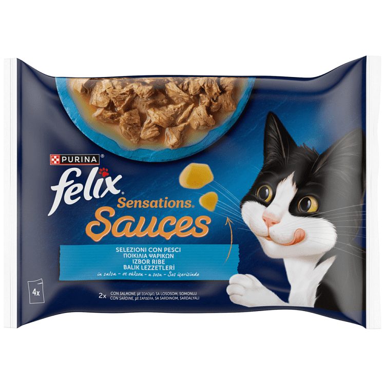 Felix Sensation Sauces Σολωμός & Σαρδέλα (4x85gr)