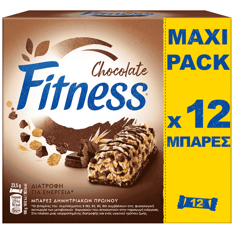 Nestle Fitness Μπάρες Δημητριακών Με Σοκολάτα 12τεμ