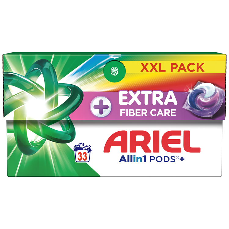 Ariel All in 1 Απορρυπαντικό Πλυντηρίου Ρούχων Kάψουλες Fiber Care 33Μεζ.