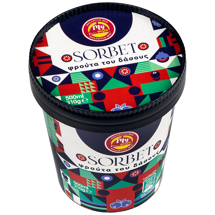 My Gusto Dolcetto Mio Παγωτό Forest Fruits Sorbet 310gr 500ml