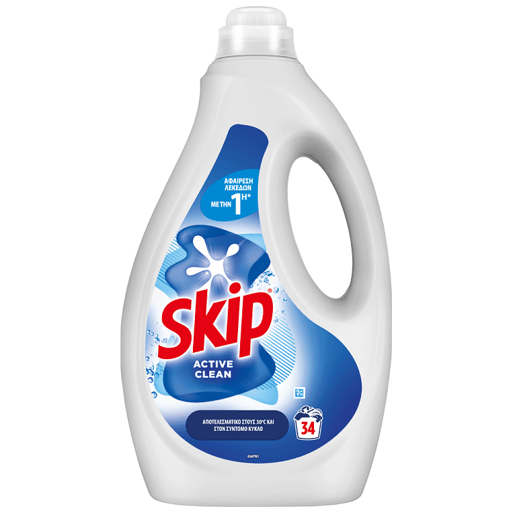 Skip Υγρό Απορρυπαντικό Πλυντηρίου Active Clean 34μεζ 1,53lt