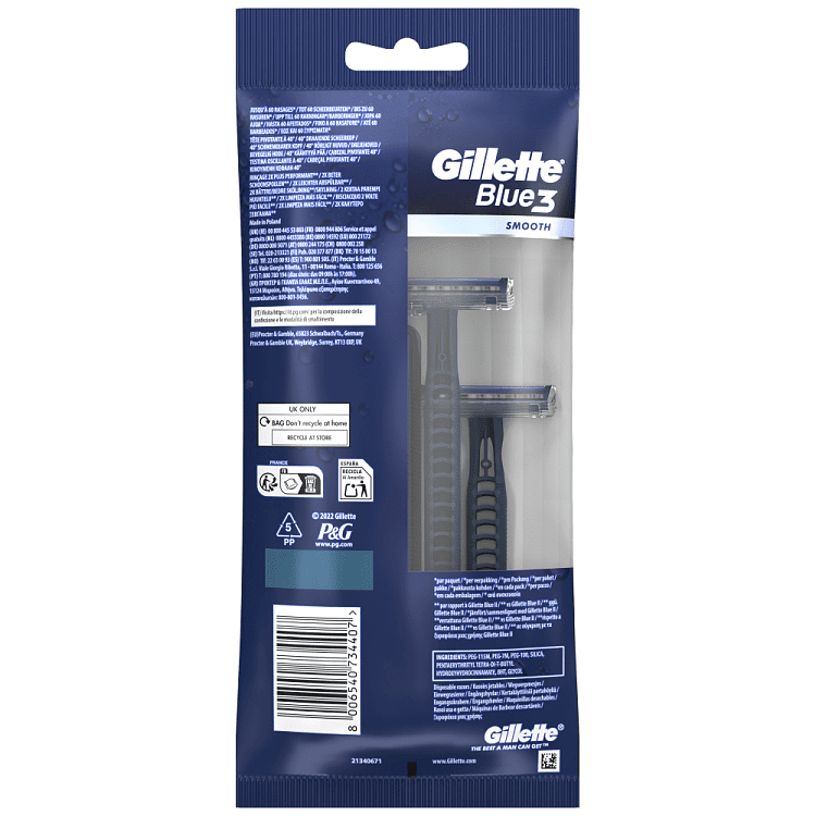 Gillette Blue III Smooth Ξυραφάκια Μιας Χρήσης 6τεμ