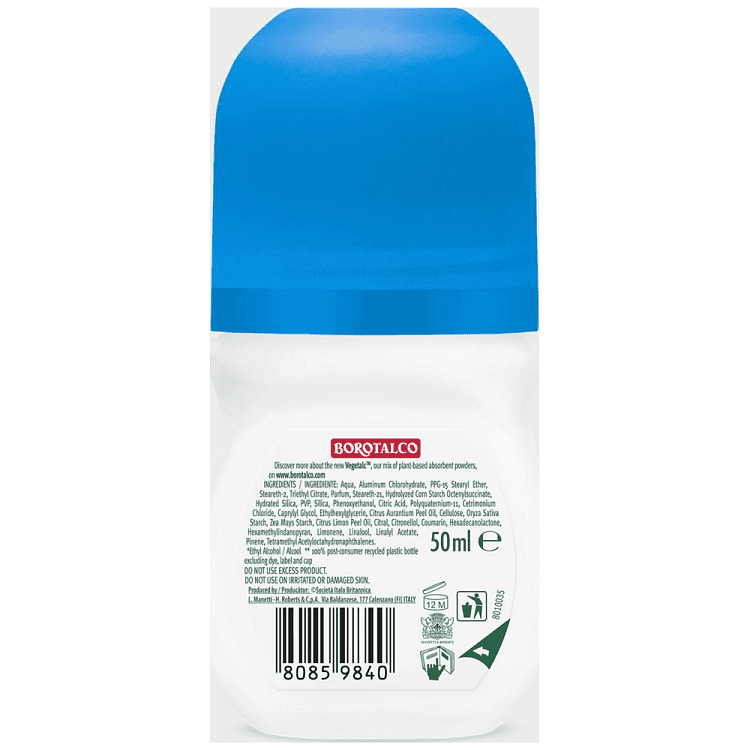 Borotalco Active Sea Salts Fresh Αποσμητικό Roll On 50ml