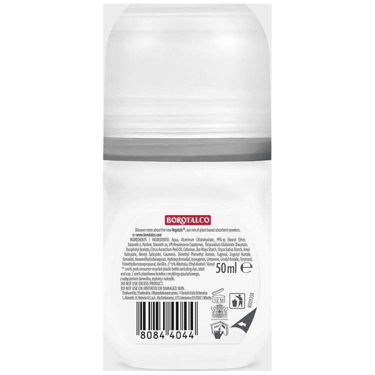 Borotalco Invisible Αποσμητικό Σώματος Roll On 50ml