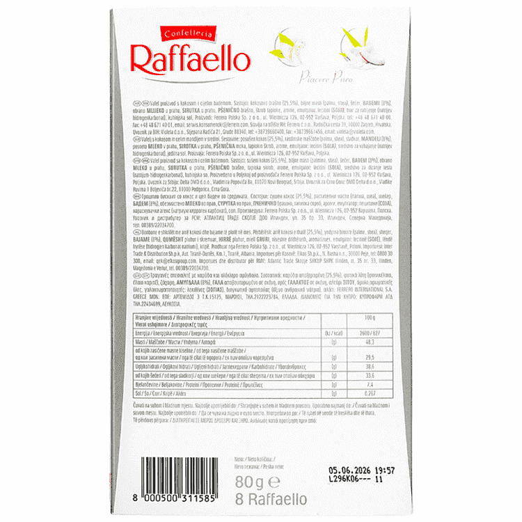 Raffaello Ferrero T8 80gr