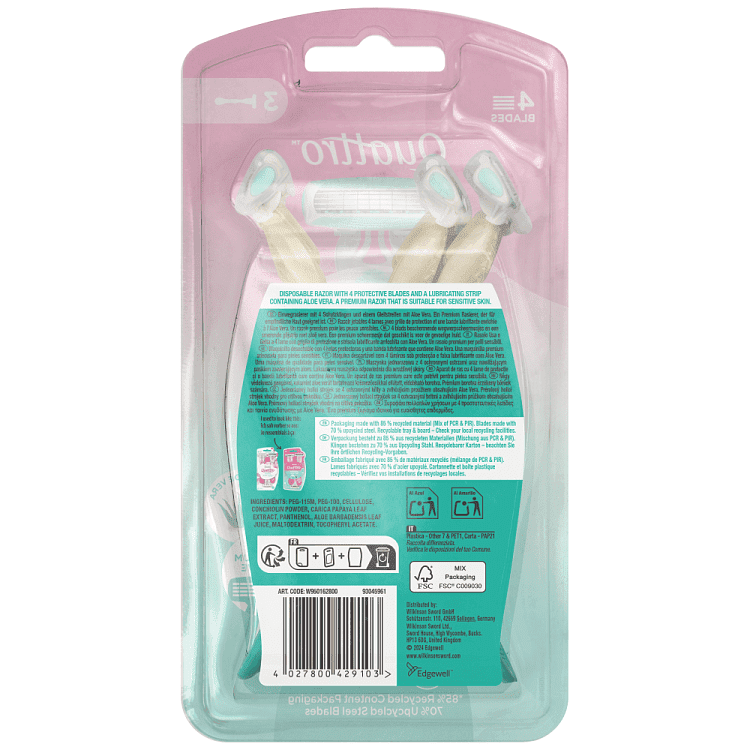 Wilkinson Intuition Smooth Sensitive Ξυραφάκια Μιας Χρήσης 3 τεμ