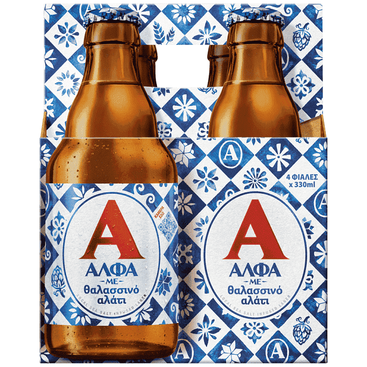 Αλφα Retro Μπίρα Θαλασσινό Αλάτι Φιάλη 4x330ml