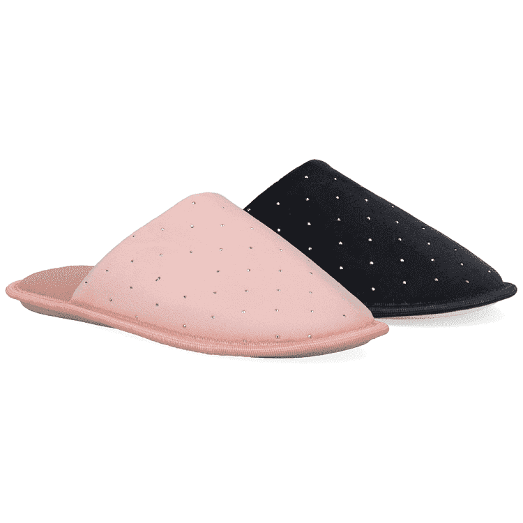 Vieri Γυναικεία Παντόφλα Bελουτέ Στρας Χρωματιστή