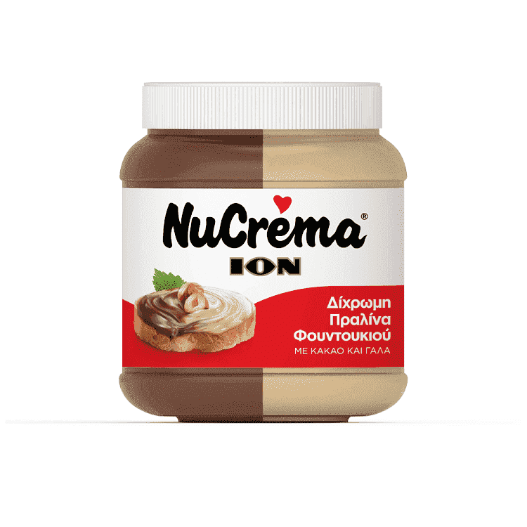 Nucrema Πραλίνα Φουντουκιού Δίχρωμη Με Κακάο 380gr