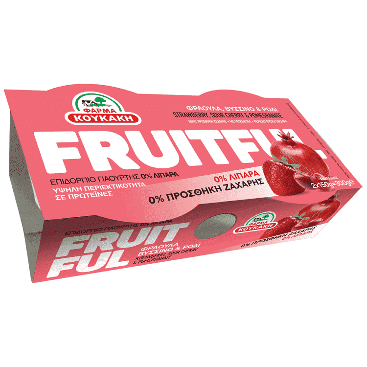 Κουκάκη Επιδόρπιο Γιαουρτιού Φράουλα Βύσσινο Ρόδι 2x150gr