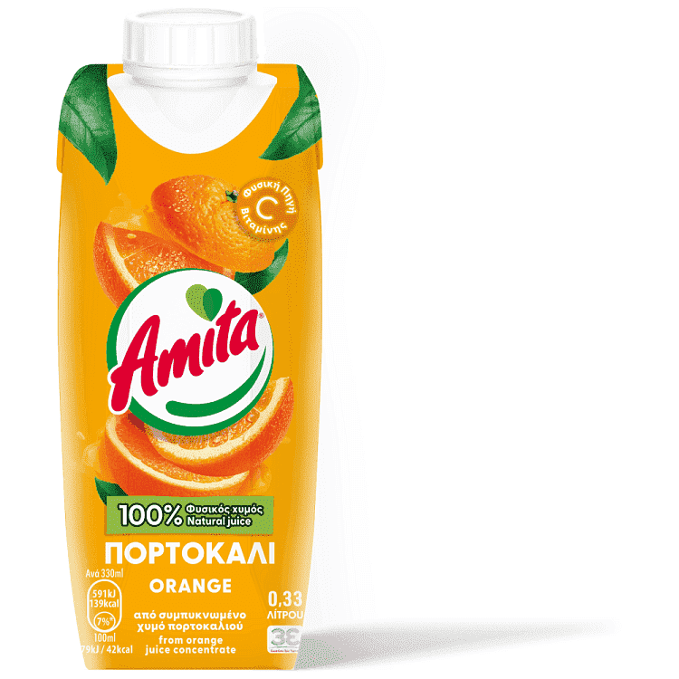 Amita Φυσικός Χυμός Πορτοκάλι 330ml 1τεμ