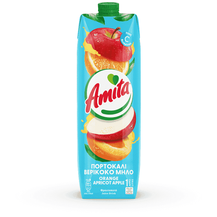 Amita Φρουτοποτό Πορτοκάλι, Βερύκοκο & Μήλο 1lt 1τεμ
