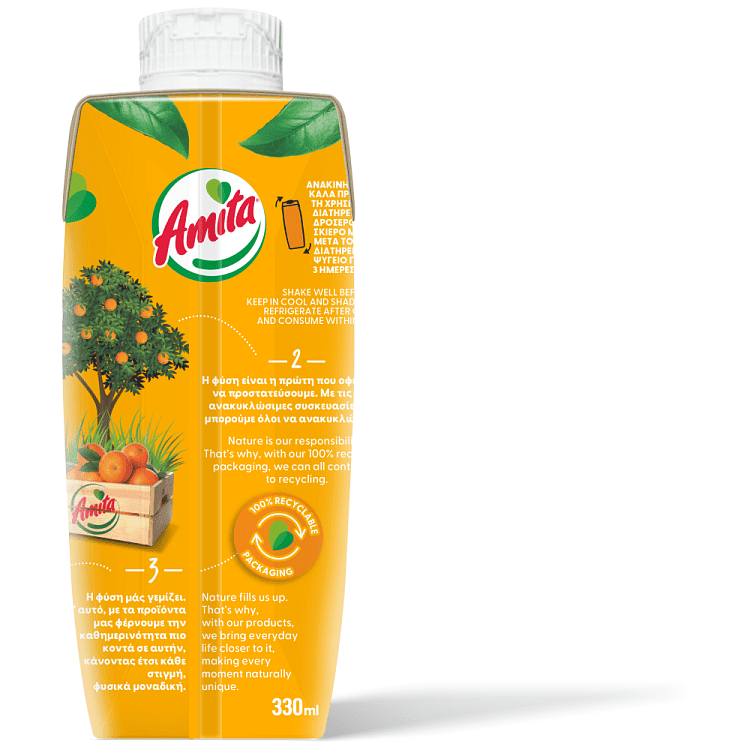 Amita Φυσικός Χυμός Πορτοκάλι 330ml 1τεμ