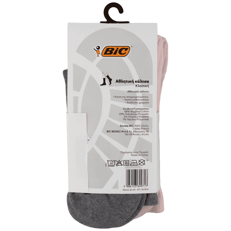 Bic Γυναικεία Sock Sport Mixed 3 Ζεύγη 36-40 Grey