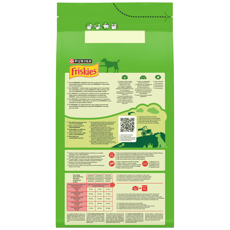 Friskies Active Ξηρά Τροφή Σκύλων Βοδινό 4kg