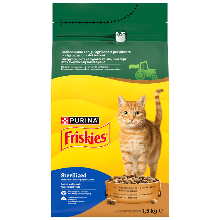 Friskies Ξηρά Τροφή Στειρωμένες Γάτες Γαλοπούλα Λαχανικά 1,5kg