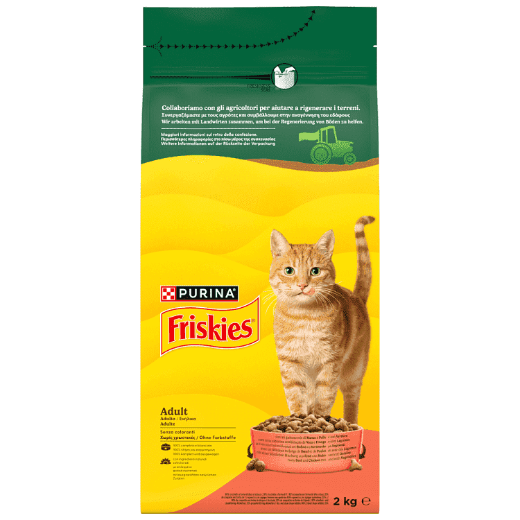 Friskies Ξηρά Τροφή Για Γάτες Hairball Βοδινό Κοτόπουλο & Λαχανικά 2kg