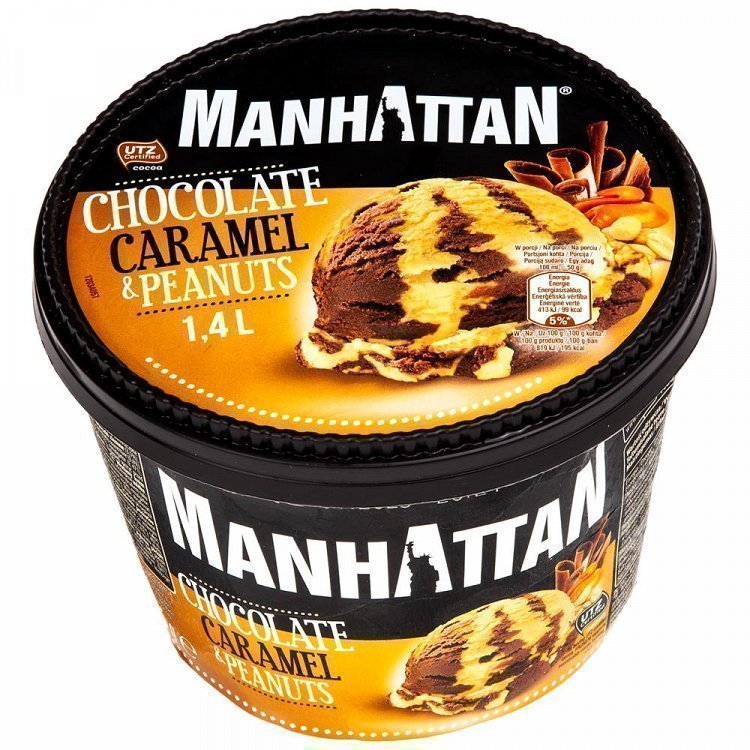Nestle Manhattan Παγωτό Σοκολάτα-Καραμέλα & Φιστίκια 705gr (1400ml)