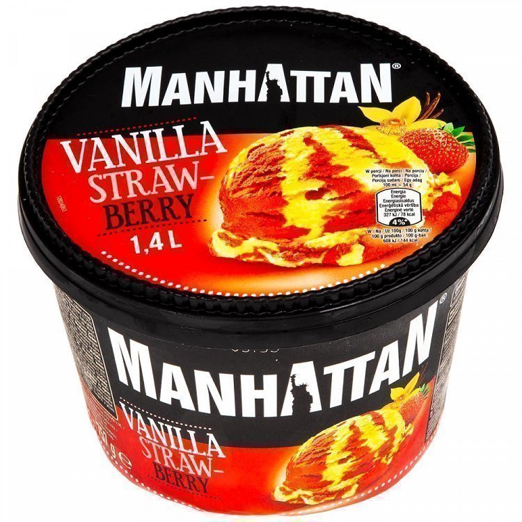 Nestle Manhattan Παγωτό Βανίλια-Φράουλα 757gr (1400ml)