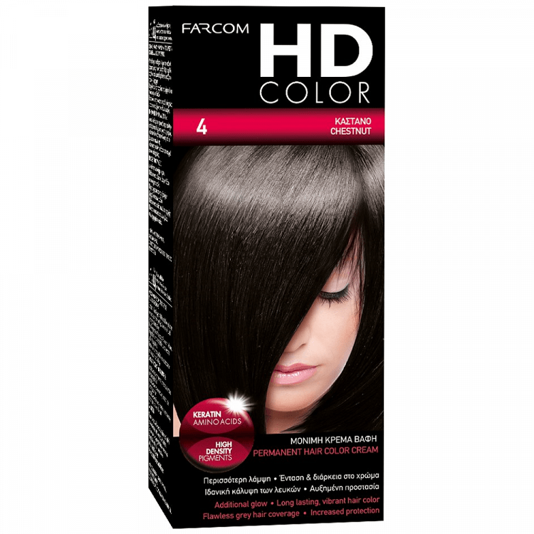 HD Color Σετ Βαφής Μαλλιών Ν4 Καστανό