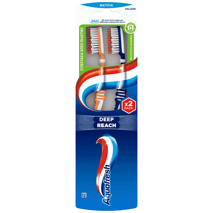 Aquafresh Deep Reach Medium Οδοντόβουρτα Duopack