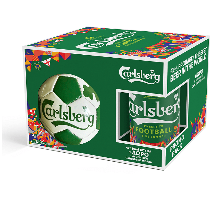 Carlsberg Μπίρα Κουτί 4x330ml Δώρο Μπάλα