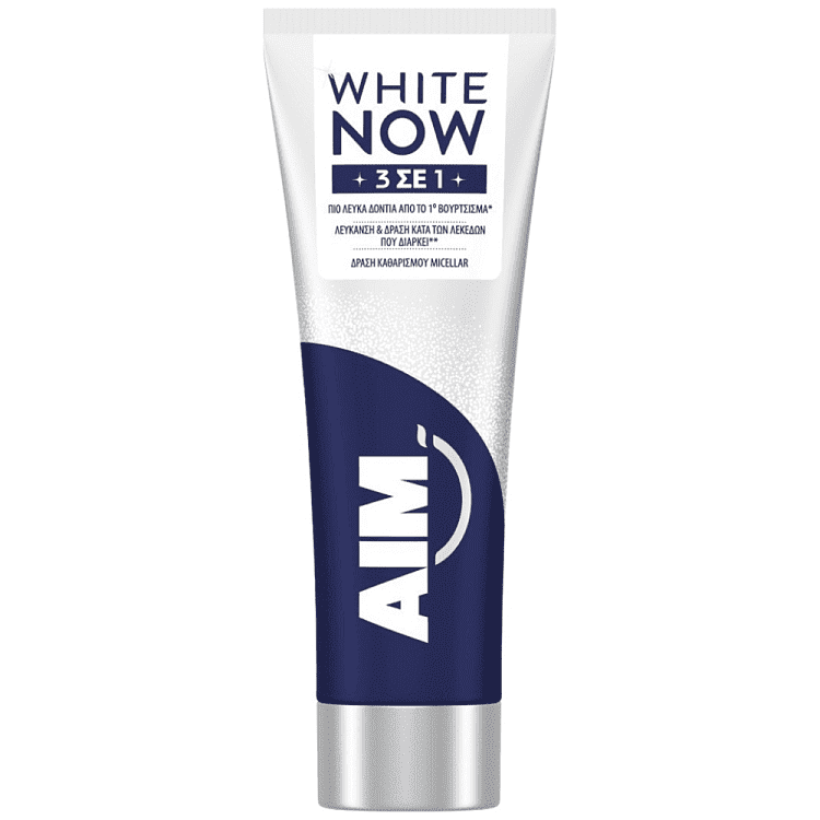 Aim Οδοντόκρεμα White Now 3 In 1 2x75ml