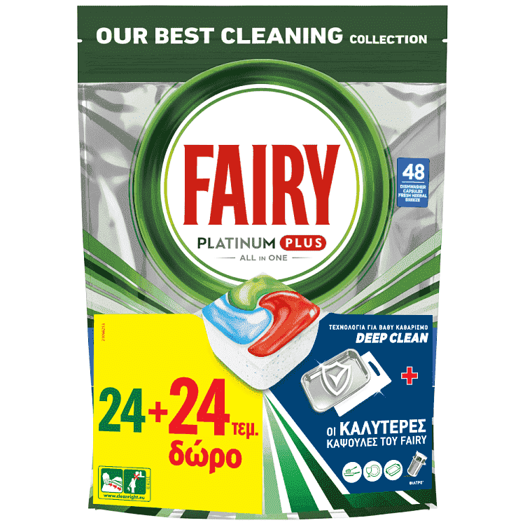 Fairy Platinum Plus Ταμπλέτες Πλ. Πιάτων 24+24