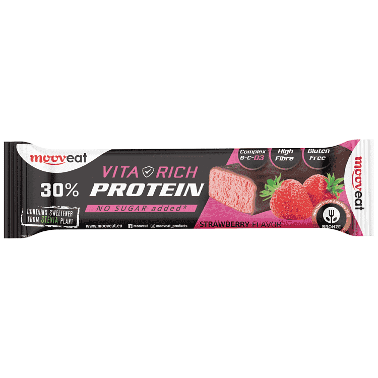 Mooveat Μπάρα Πρωτεϊνης Vita Rich 30% Protein 12/60gr