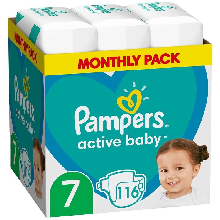 Pampers Active Baby Monthly Pack (116τεμ) Νο 7