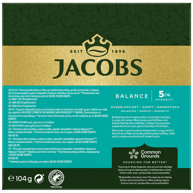 Jacobs Espresso Balance Κάψουλες 20τεμ