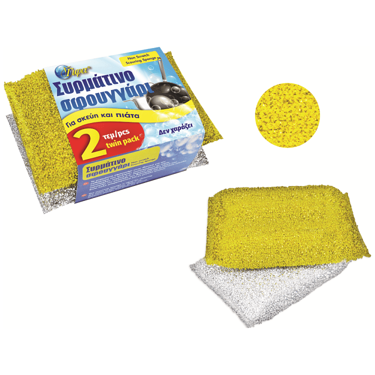 Γίφα Συρμάτινο Σφουγγάρι Συνθετικό 2τεμ