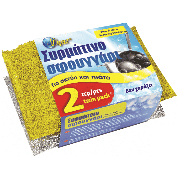 Γίφα Συρμάτινο Σφουγγάρι Συνθετικό 2τεμ