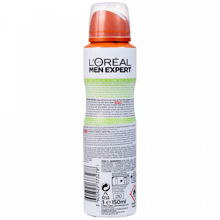 L'OREAL Men Expert Shirt Protection Αποσμητικό Spray 150ml