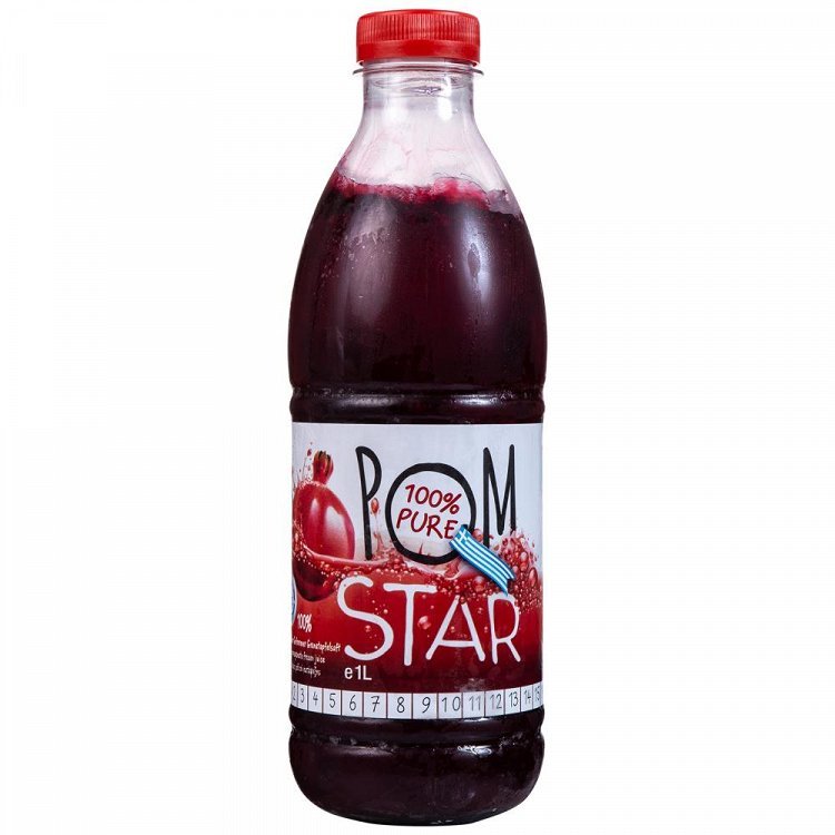 Pom Star Χυμός Ροδιού 100% Φυσικός Κατεψυγμένος 1lt