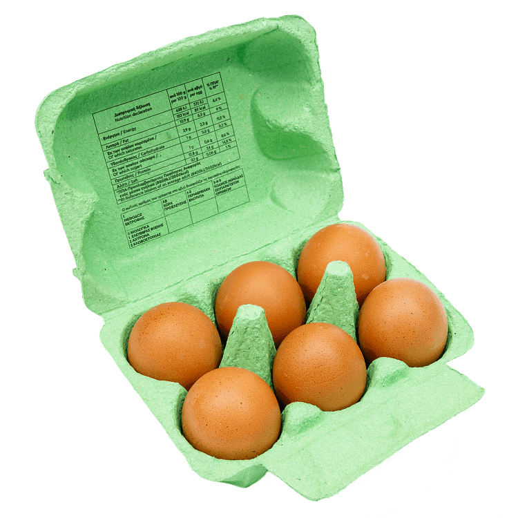 Τσακίρη Αβγά Βιολογικά 6άδα Μεσαία 53-63gr