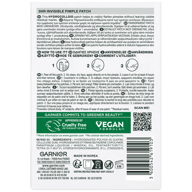 Garnier Επιθέματα Pimple Patches Hydrocolloid 22τεμ