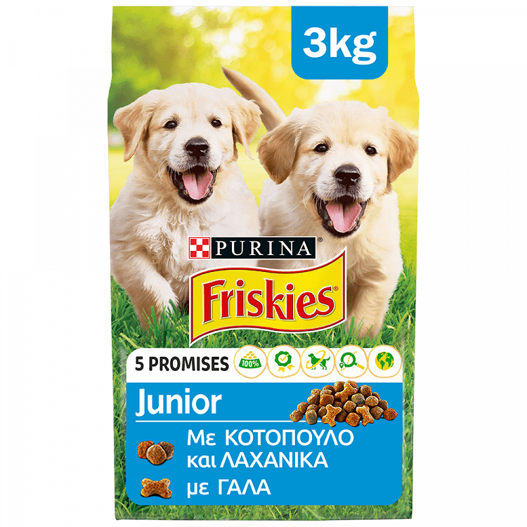 Friskies Junior Για Κουτάβια Με Κοτόπουλο, Γάλα & Λαχανικά 3kg