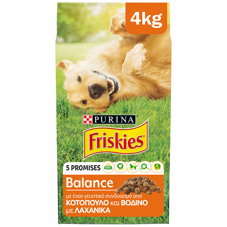 Friskies Balance Για Ενήλικους Σκύλους Κοτόπουλο & Λαχ/κά 4kg