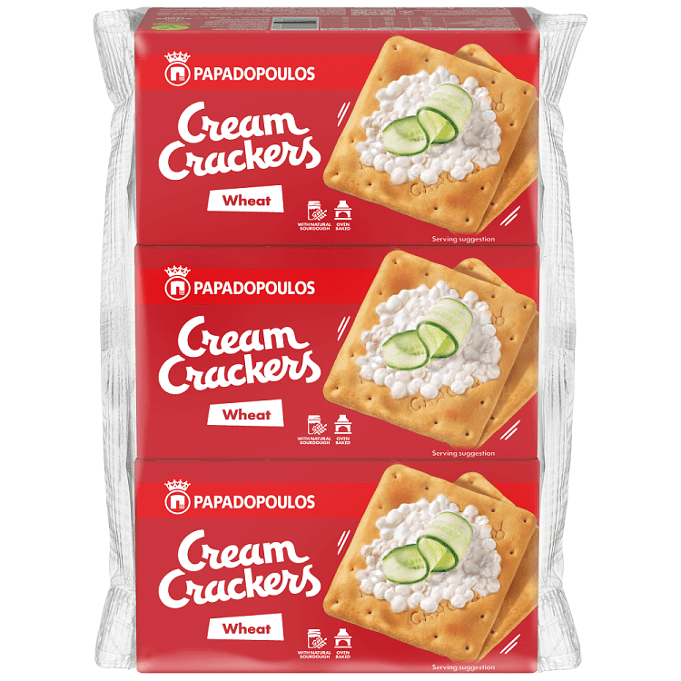 Παπαδοπούλου Cream Crackers Σίτου 3Χ140gr