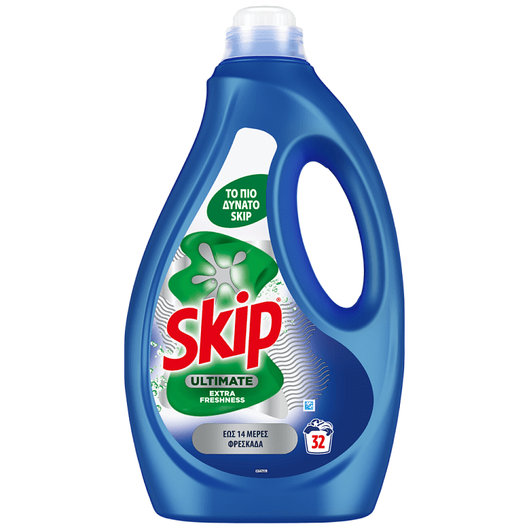 Skip Υγρό Απορρυπαντικό Πλυντηρίου Ρούχων Ultimate Extra Fresh 32μεζ 1,44lt