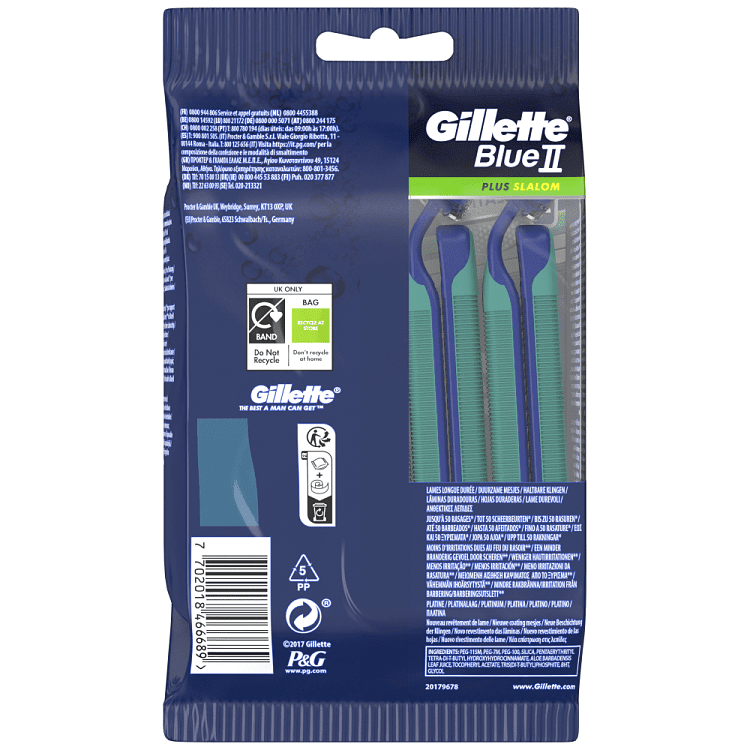 Gillette Blue II Plus Slalom Ξυραφάκια μιας Χρήσης 10τεμ