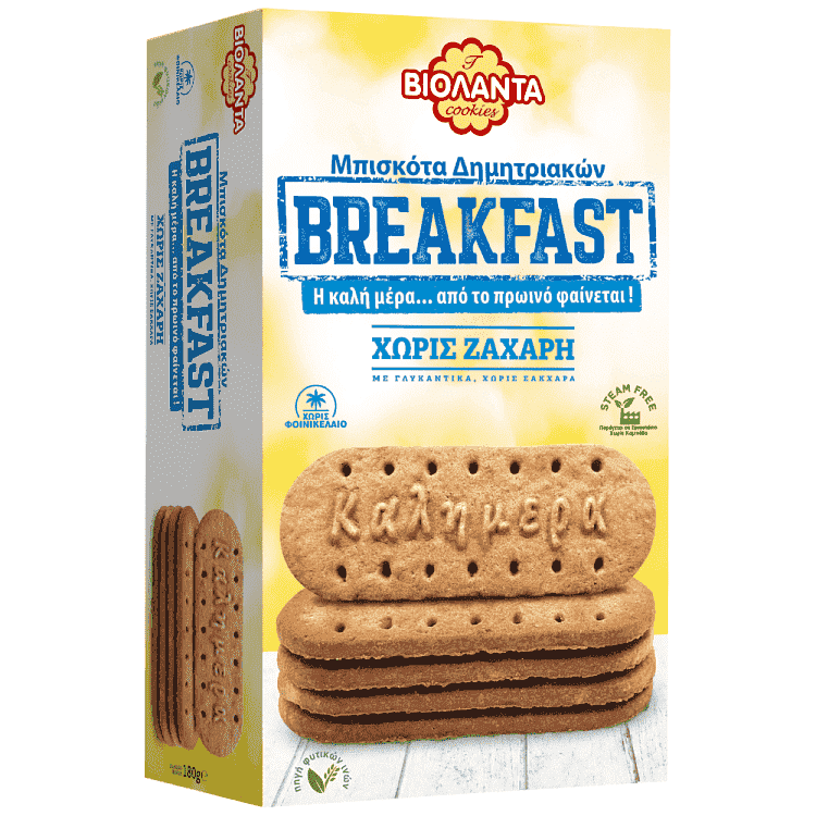 Βιολάντα Μπισκότα Breakfast Χωρίς Ζάχαρη 18gr
