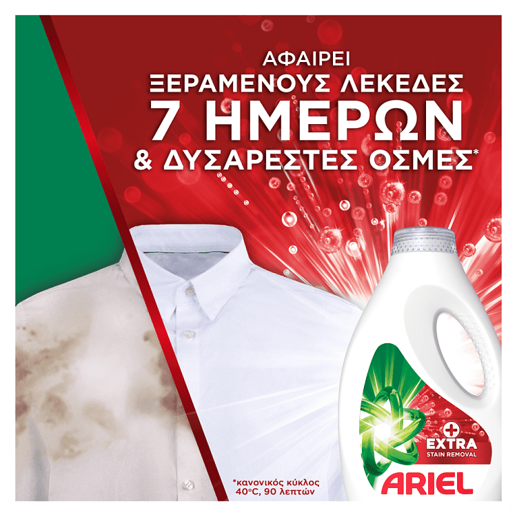 Ariel Απορρυπαντικό Πληντυρίου Pούχων Υγρό Extra Clean 25μεζ.