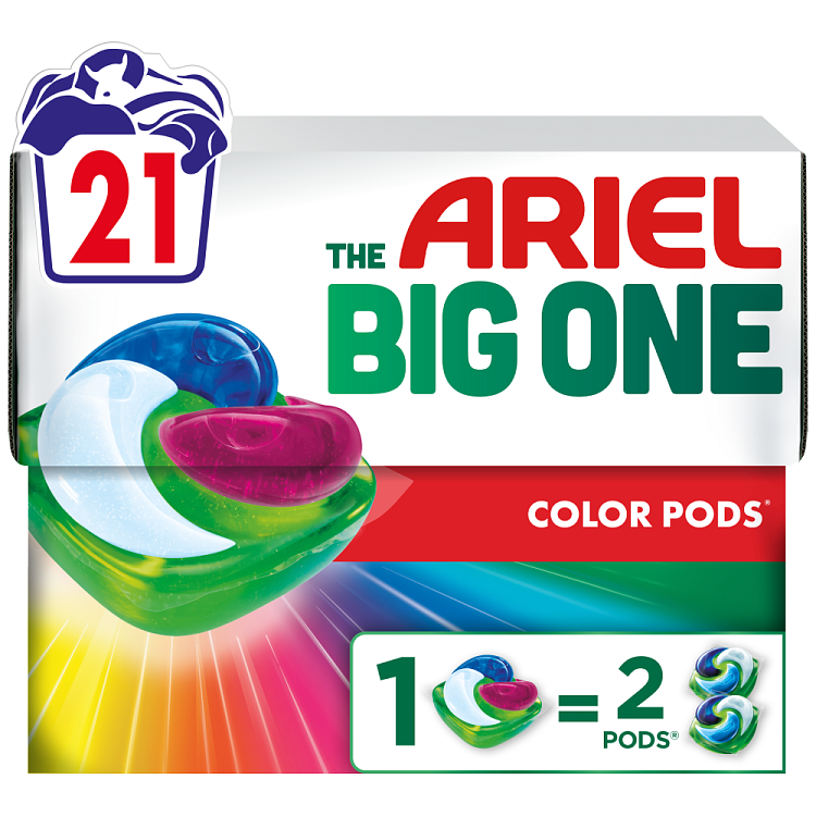 Ariel Big One Απορρυπαντικό Πλυντηρίου Ρούχων Κάψουλες Color 21Μεζ