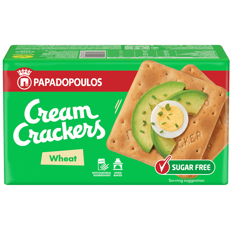 Παπαδοπούλου Cream Crackers Χωρίς Ζάχαρη 165gr