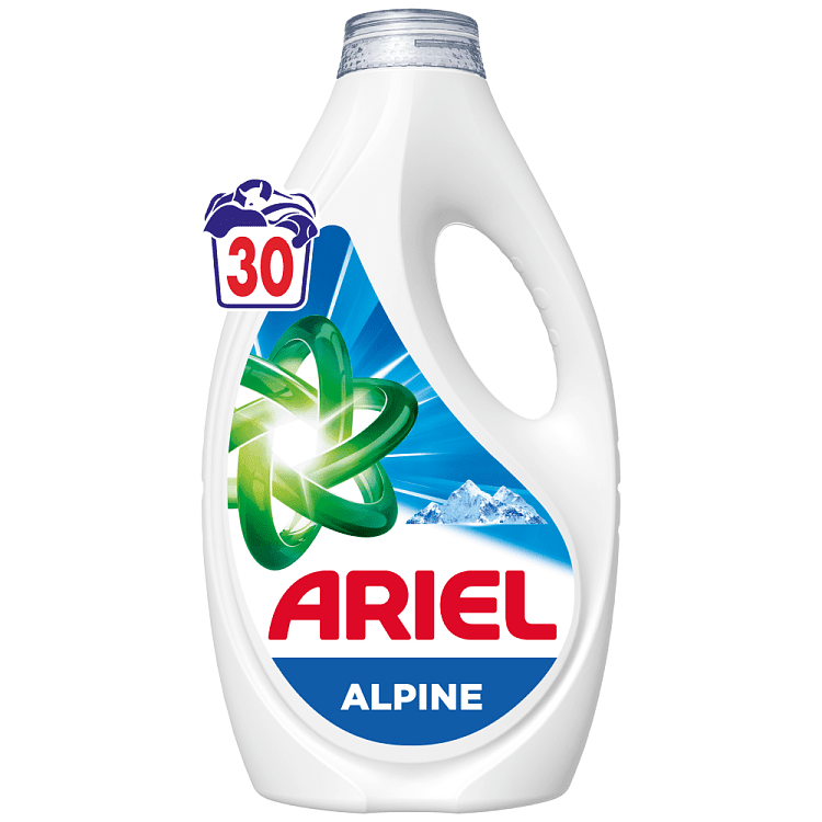 Αriel Απορρυπαντικό Πλυντηρίου Ρούχων Υγρό Alpine 30μεζ