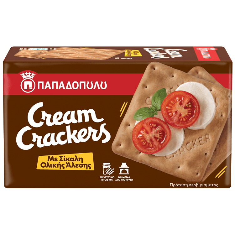 Παπαδοπούλου Cream Crackers Σίκαλης Ολικής Άλεσης 175gr
