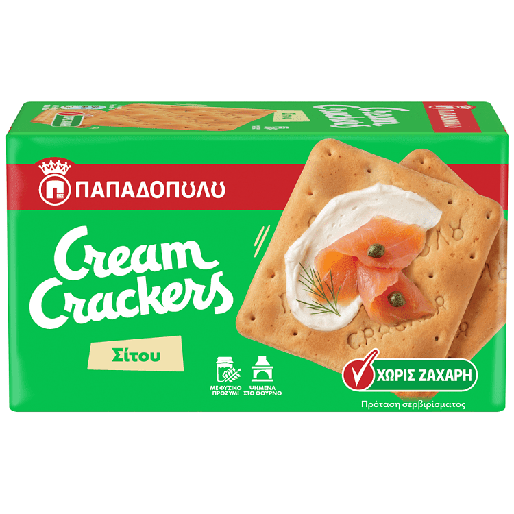 Παπαδοπούλου Cream Crackers Χωρίς Ζάχαρη 165gr